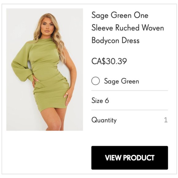 Sage Green Ruched Bodycon dress - Picture 1 of 2